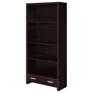 English Elm Maureen Five Shelf Tall Bookcase with Bottom Drawer in Warm Cappuccino Finish B2777P535899