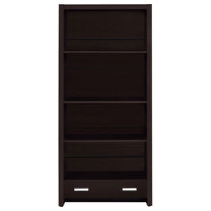 English Elm Maureen Five Shelf Tall Bookcase with Bottom Drawer in Warm Cappuccino Finish B2777P535899