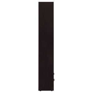 English Elm Maureen Five Shelf Tall Bookcase with Bottom Drawer in Warm Cappuccino Finish B2777P535899