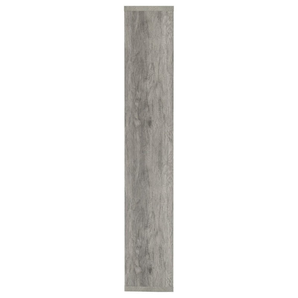English Elm Lawton Seven Compartment Tall Open Bookcase Grey Driftwood Finish Modern Display B2777P535903