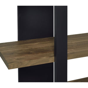English Elm Mystrene Four Shelf Open Bookcase with Two Tone Walnut Finish for Modern Living B2777P535914