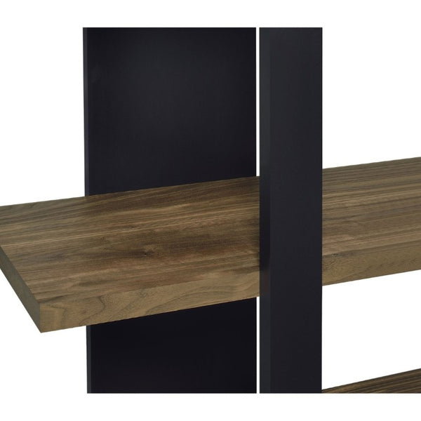 English Elm Mystrene Four Shelf Open Bookcase with Two Tone Walnut Finish for Modern Living B2777P535914