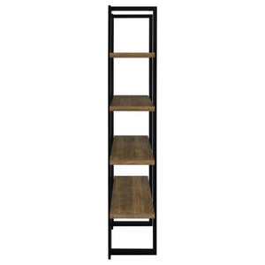 English Elm Mystrene Four Shelf Open Bookcase with Two Tone Walnut Finish for Modern Living B2777P535914