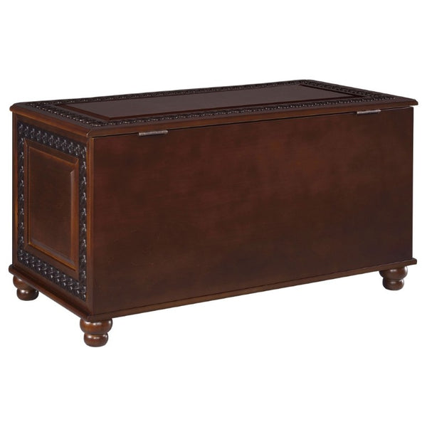 English Elm Deep Tobacco Cedar Lined Hardwood Chest Ornate Carved Storage for Bedroom Linens B2777P535915