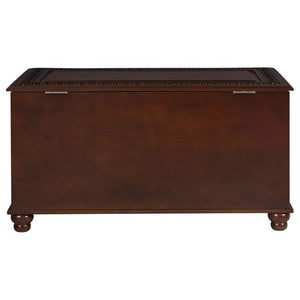 English Elm Deep Tobacco Cedar Lined Hardwood Chest Ornate Carved Storage for Bedroom Linens B2777P535915