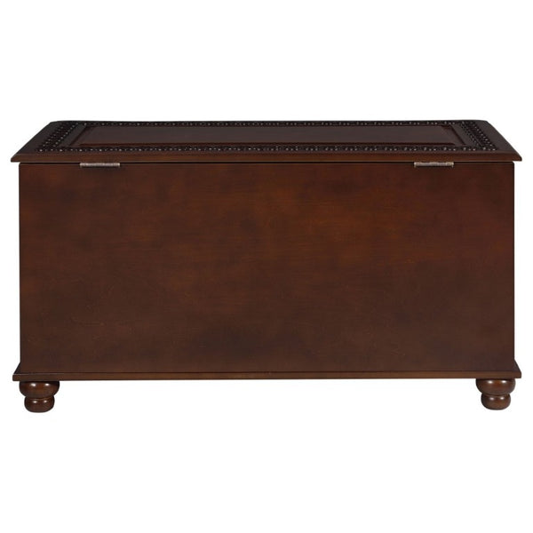 English Elm Deep Tobacco Cedar Lined Hardwood Chest Ornate Carved Storage for Bedroom Linens B2777P535915