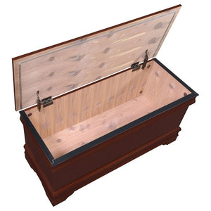 English Elm Warm Brown Cedar Lined Chest with Bracket Feet for Bedroom or Entryway Storage B2777P535916
