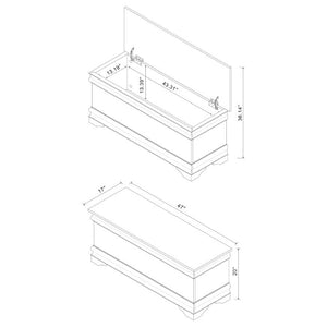 English Elm Warm Brown Cedar Lined Chest with Bracket Feet for Bedroom or Entryway Storage B2777P535916