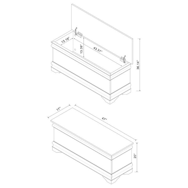 English Elm Warm Brown Cedar Lined Chest with Bracket Feet for Bedroom or Entryway Storage B2777P535916