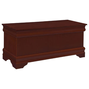 English Elm Warm Brown Cedar Lined Chest with Bracket Feet for Bedroom or Entryway Storage B2777P535916