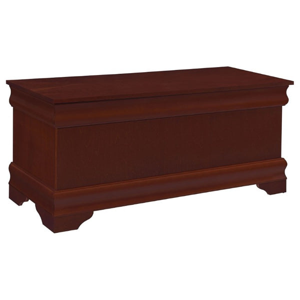 English Elm Warm Brown Cedar Lined Chest with Bracket Feet for Bedroom or Entryway Storage B2777P535916