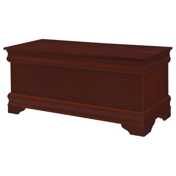 English Elm Warm Brown Cedar Lined Chest with Bracket Feet for Bedroom or Entryway Storage B2777P535916