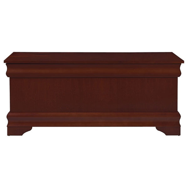 English Elm Warm Brown Cedar Lined Chest with Bracket Feet for Bedroom or Entryway Storage B2777P535916