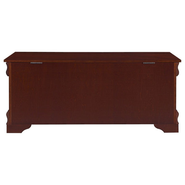 English Elm Warm Brown Cedar Lined Chest with Bracket Feet for Bedroom or Entryway Storage B2777P535916