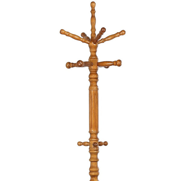 English Elm Cosman Solid Rubberwood Freestanding Coat Tree with 11 Hooks for Entryway Storage B2777P535922
