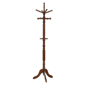 English Elm Tobacco Finish Solid Rubberwood Freestanding Coat Rack with Rotating Top for Entryways B2777P535923