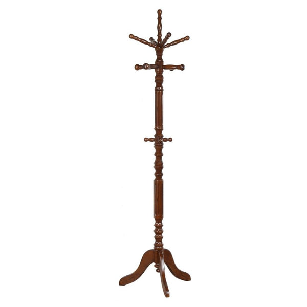 English Elm Tobacco Finish Solid Rubberwood Freestanding Coat Rack with Rotating Top for Entryways B2777P535923