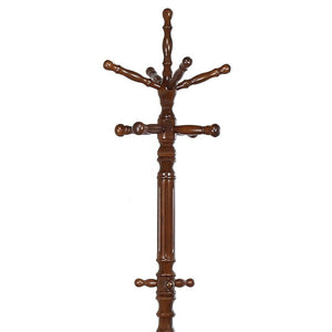 English Elm Tobacco Finish Solid Rubberwood Freestanding Coat Rack with Rotating Top for Entryways B2777P535923
