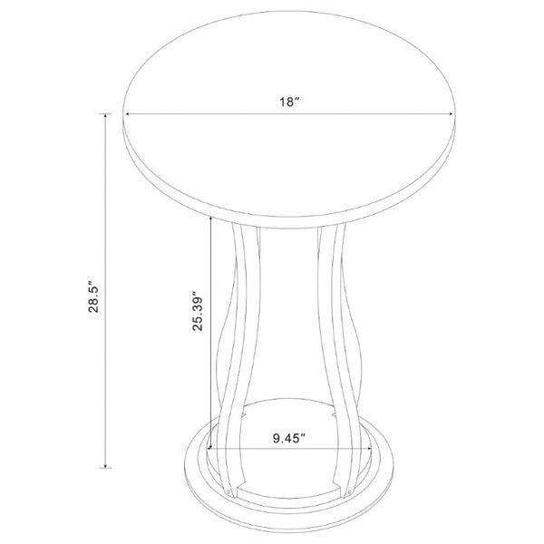 English Elm Cherry Pedestal Accent Table with Round Faux Marble Top for Living Room or Bedroom B2777P535926