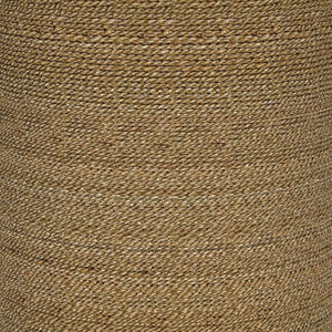English Elm Burma Woven Seagrass Round Side Table with Tempered Glass Top Bohemian Accent B2777P535939