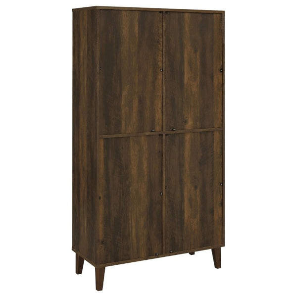English Elm Sakai Tall Storage Cabinet with Slatted Doors Asian Hardwood Dark Pine Living Room B2777P535946