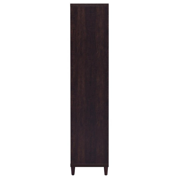 English Elm Nestor Tall Storage Cabinet Rustic Tobacco Finish Brass Hardware Two Drawers B2777P535947