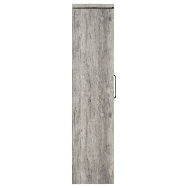 English Elm Myerson Tall Glass Door Storage Cabinet Driftwood Finish Adjustable Shelves Entryway B2777P535948
