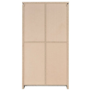 English Elm Myerson Tall Glass Door Storage Cabinet Driftwood Finish Adjustable Shelves Entryway B2777P535948