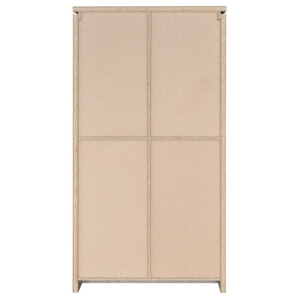 English Elm Myerson Tall Glass Door Storage Cabinet Driftwood Finish Adjustable Shelves Entryway B2777P535948