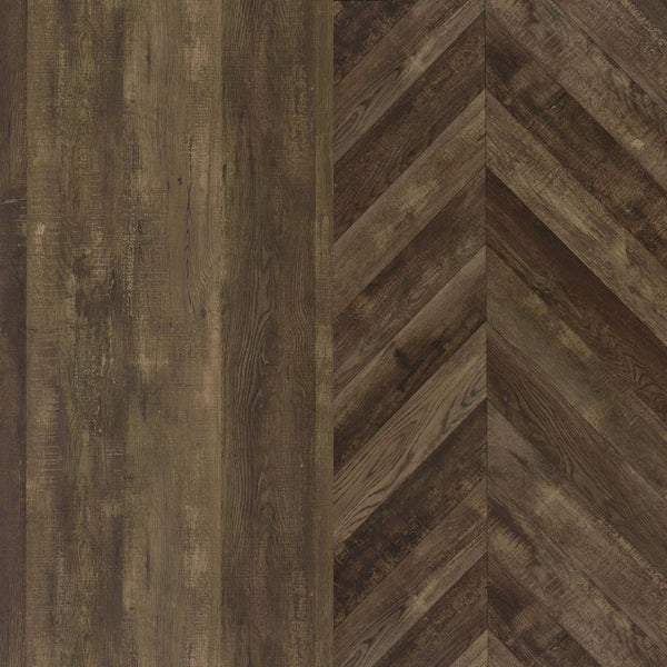 English Elm Gunderson Herringbone Oak Tall Accent Cabinet with Gunmetal Steel Base 8 Shelves B2777P535950