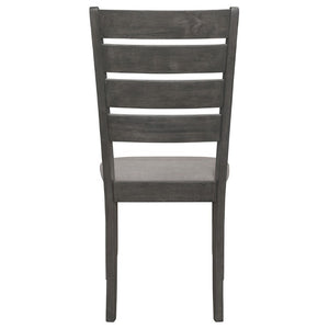 English Elm Grey Two-Tone Slat Back Dining Side Chairs Set of 2 Hardwood Frame Modern B2777P535956