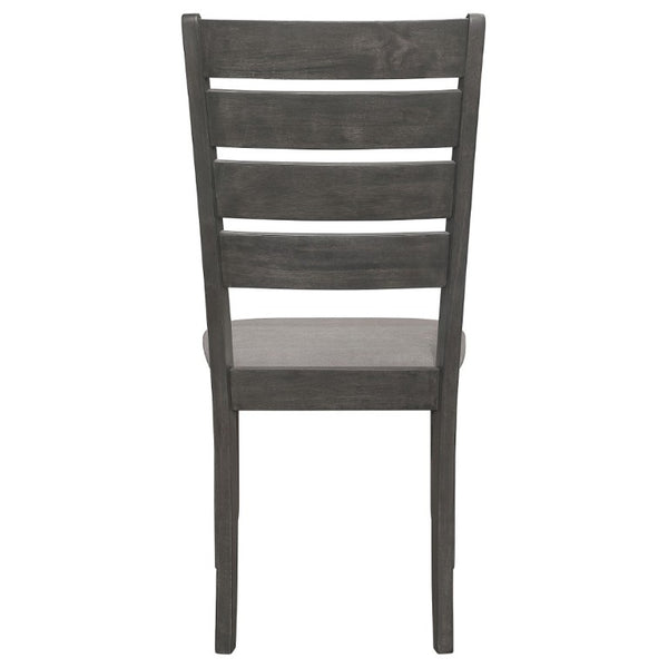 English Elm Grey Two-Tone Slat Back Dining Side Chairs Set of 2 Hardwood Frame Modern B2777P535956
