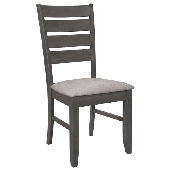English Elm Grey Two-Tone Slat Back Dining Side Chairs Set of 2 Hardwood Frame Modern B2777P535956