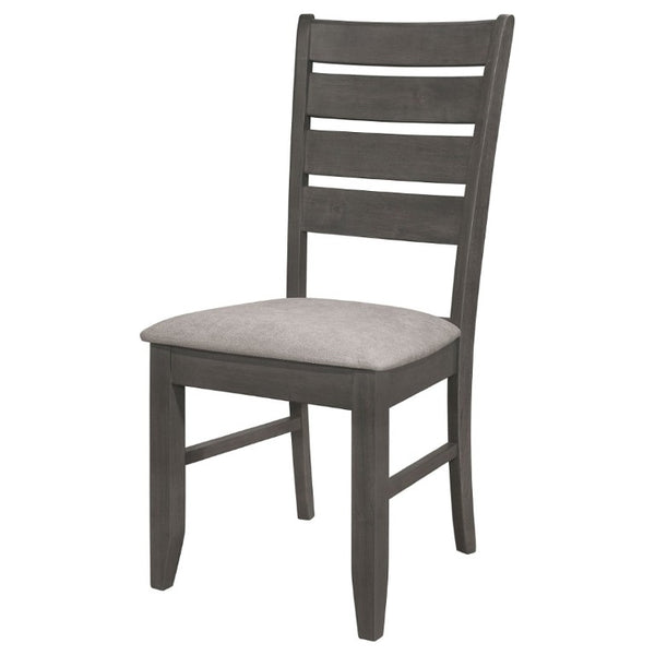 English Elm Grey Two-Tone Slat Back Dining Side Chairs Set of 2 Hardwood Frame Modern B2777P535956
