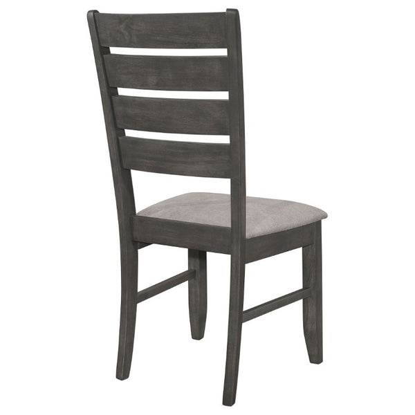 English Elm Grey Two-Tone Slat Back Dining Side Chairs Set of 2 Hardwood Frame Modern B2777P535956