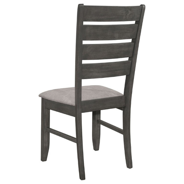English Elm Grey Two-Tone Slat Back Dining Side Chairs Set of 2 Hardwood Frame Modern B2777P535956