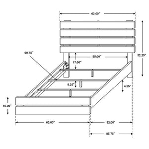 English Elm Barrel Oak Plank Queen Bed Rustic Farmhouse Platform Frame with Slatted Headboard B2777P535984