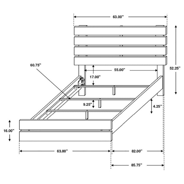 English Elm Barrel Oak Plank Queen Bed Rustic Farmhouse Platform Frame with Slatted Headboard B2777P535984