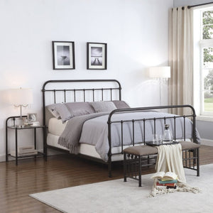 English Elm Olaleye Vintage Spindle Queen Bed Antique Bronze Metal Frame Bedroom Anchor B2777P535993