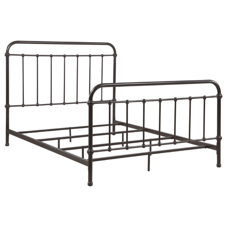 English Elm Olaleye Vintage Spindle Queen Bed Antique Bronze Metal Frame Bedroom Anchor B2777P535993