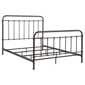 English Elm Olaleye Vintage Spindle Queen Bed Antique Bronze Metal Frame Bedroom Anchor B2777P535993