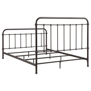 English Elm Olaleye Vintage Spindle Queen Bed Antique Bronze Metal Frame Bedroom Anchor B2777P535993