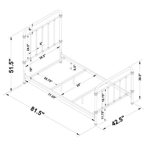 English Elm Dark Bronze Wrought Iron Spindle Twin Bed Ornate Headboard Footboard Classic Frame B2777P535994