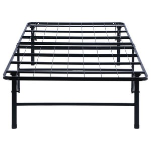 English Elm Black Foldable Steel Twin Platform Bed Frame for Studio Apartments and Guest Rooms B2777P536005