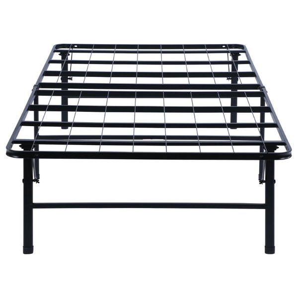 English Elm Black Foldable Steel Twin Platform Bed Frame for Studio Apartments and Guest Rooms B2777P536005