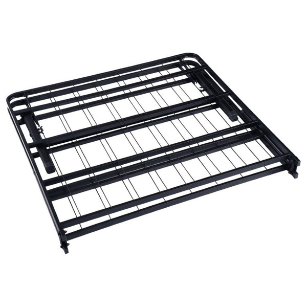 English Elm Black Foldable Steel Twin Platform Bed Frame for Studio Apartments and Guest Rooms B2777P536005