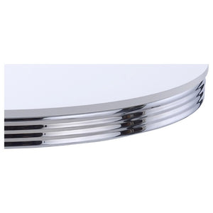 English Elm White Glossy Round Dining Table with Chrome Legs Retro 1950S Kitchen Nook Style B2777P536401