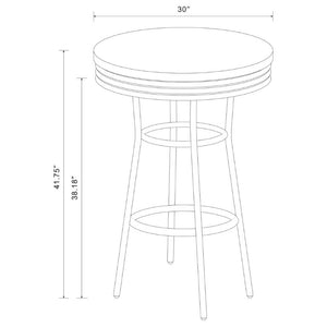English Elm Black MDF Round Bar Table with Chrome Legs Retro Diner Style for Home Pub B2777P536402