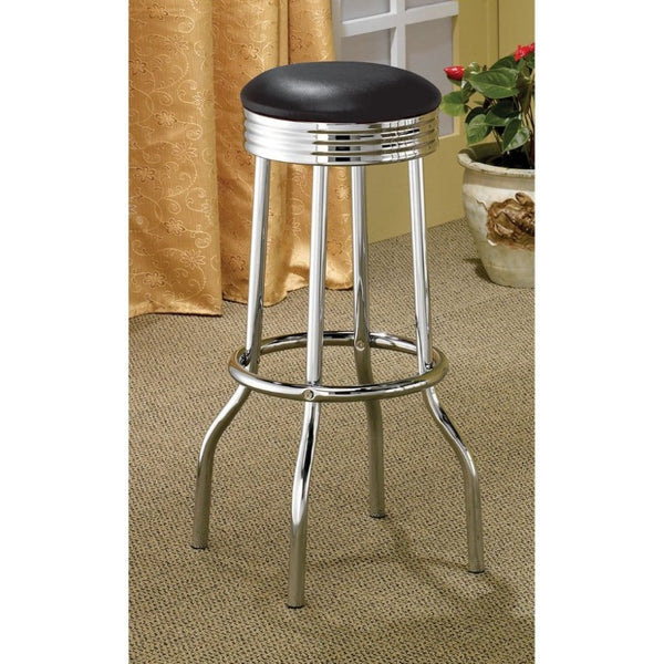 English Elm Red Faux Leather Swivel Barstools Retro Diner Style Chrome Base Kitchen Set Black B2777P536403
