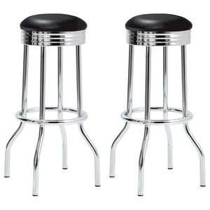 English Elm Red Faux Leather Swivel Barstools Retro Diner Style Chrome Base Kitchen Set Black B2777P536403